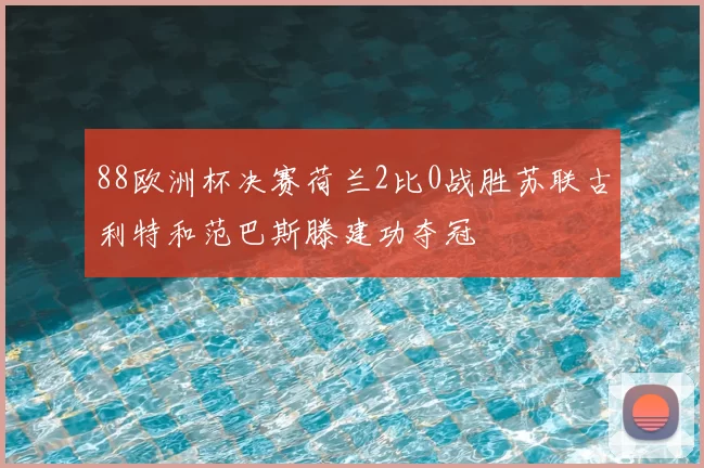 88欧洲杯决赛荷兰2比0战胜苏联古利特和范巴斯滕建功夺冠